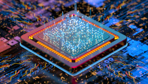 Close-up of colorful semiconductor