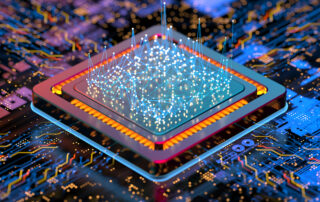 Close-up of colorful semiconductor